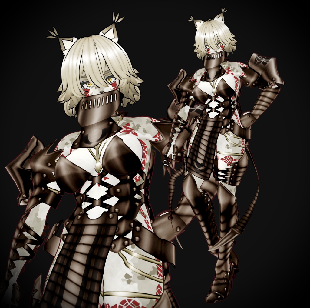 VRoid衣装 " デモンアーマーセット " カスタムアイテム&テクスチャ