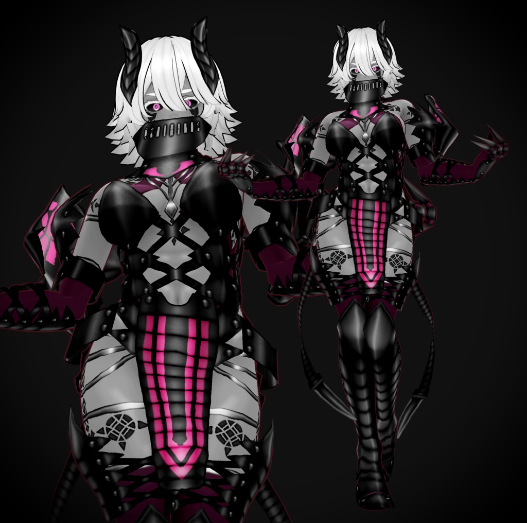 VRoid衣装 " デモンアーマーセット " カスタムアイテム&テクスチャ