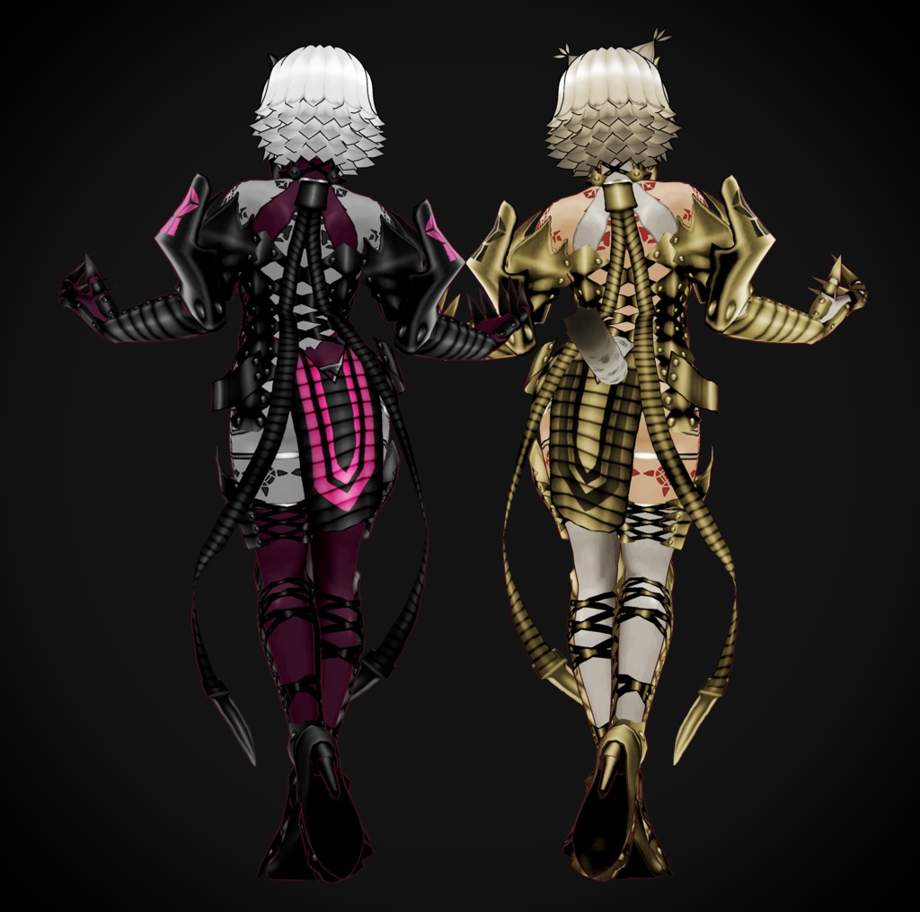 VRoid衣装 " デモンアーマーセット " カスタムアイテム&テクスチャ