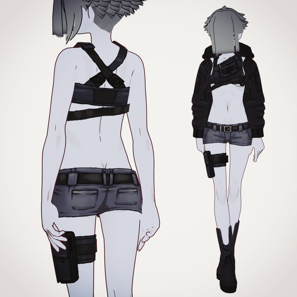 VRoid衣装 " type-T衣装セット " カスタムアイテム＆テクスチャ