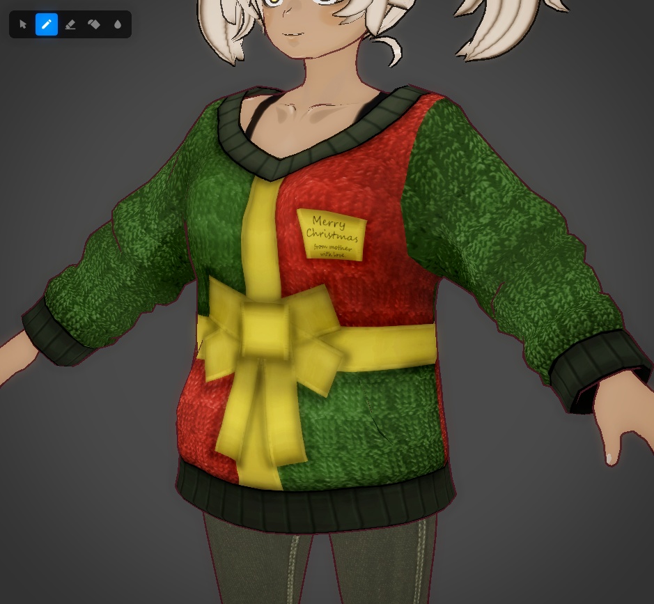☆無料配布!!☆男女兼用VRoid衣装 " Xmasセーターセット " カスタムアイテム&テクスチャ