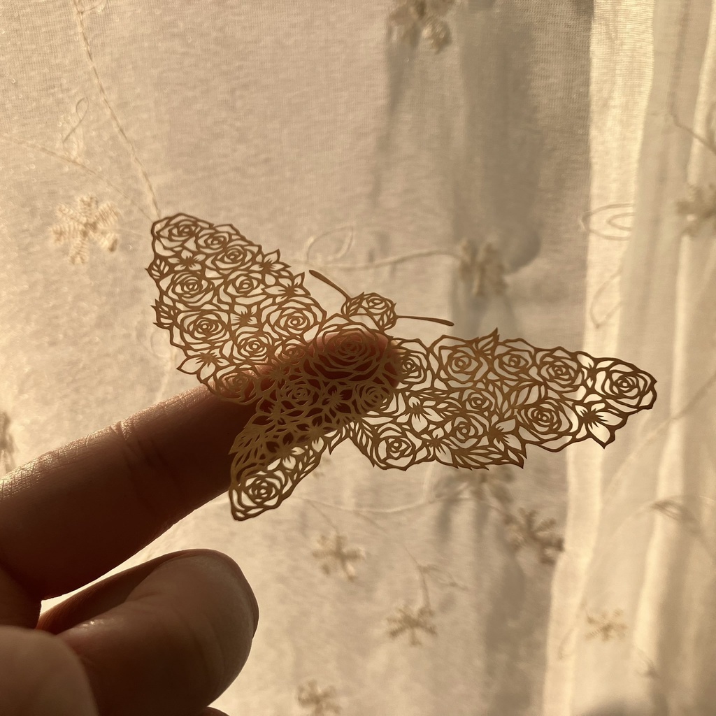 【切り絵昆虫標本額】