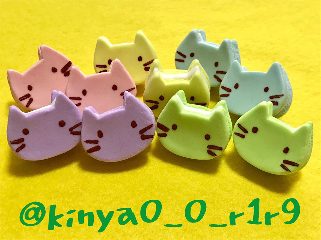 ねこマカロンピンズ