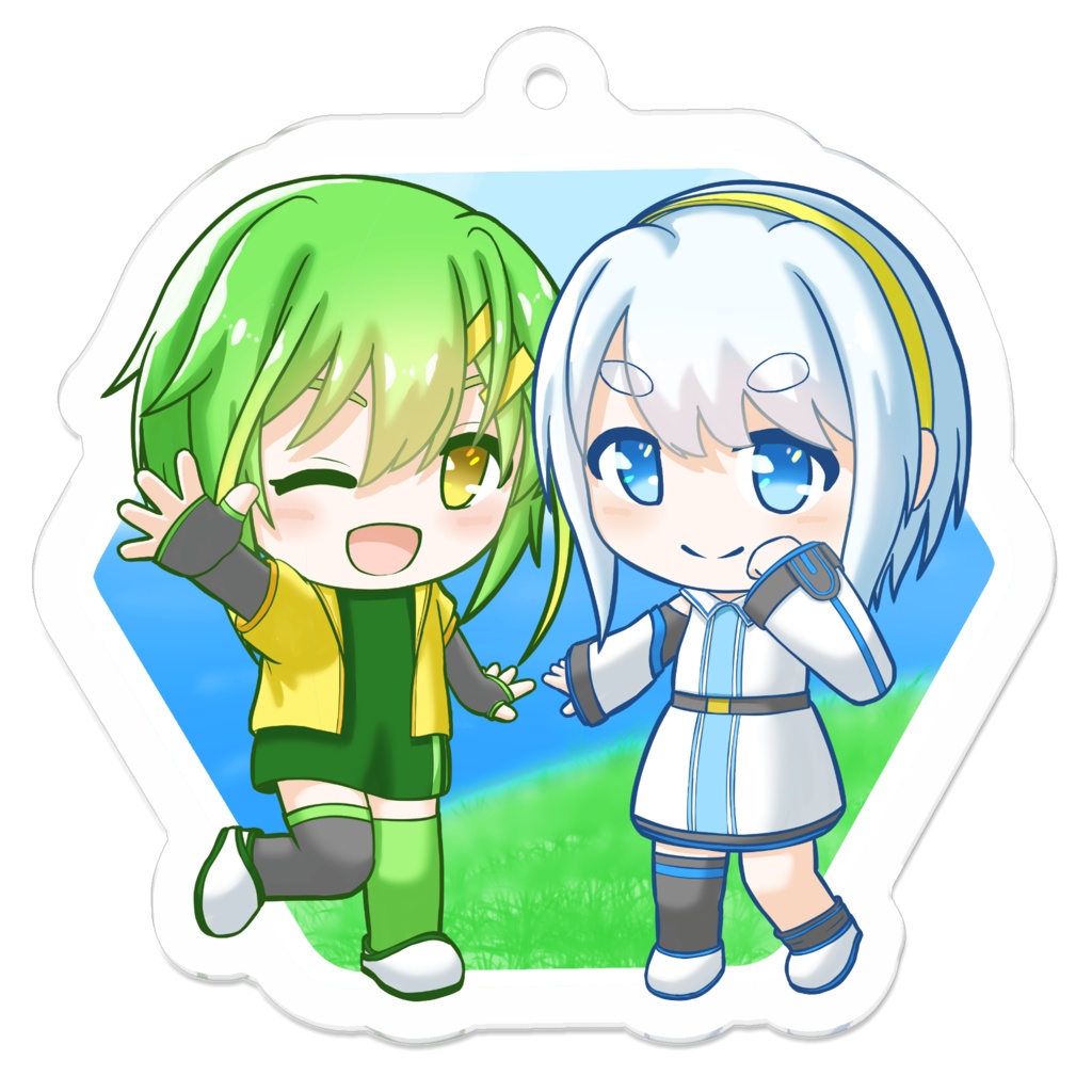 ねことびちゃん&いるかちゃんアクキー