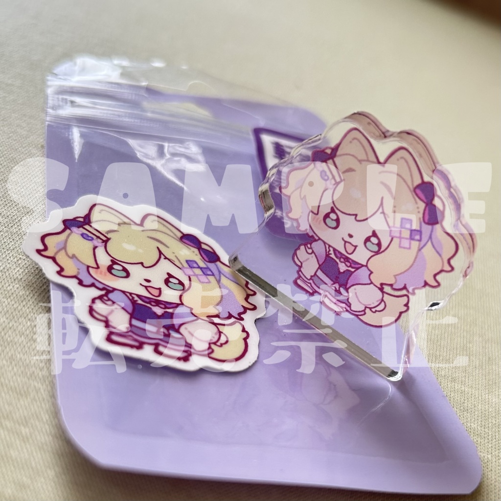 【VGGC9th】ポメ耳のあちゃんのミニアクリルブロック(ステッカー付き)