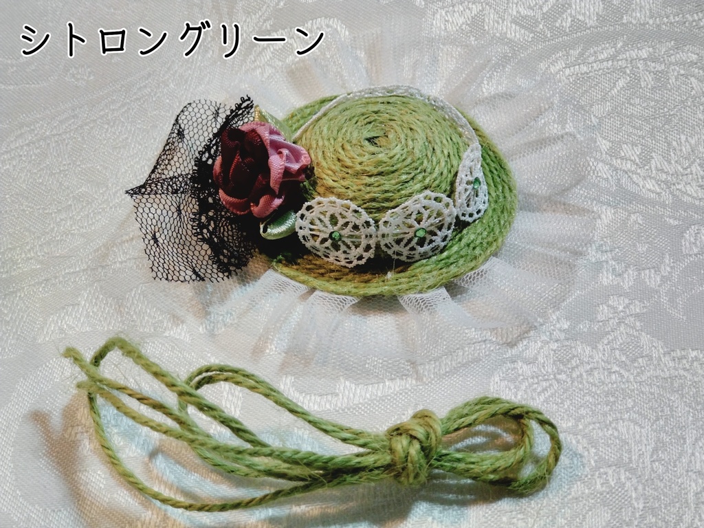【受注生産品】ストローハット風ミニチュア帽子