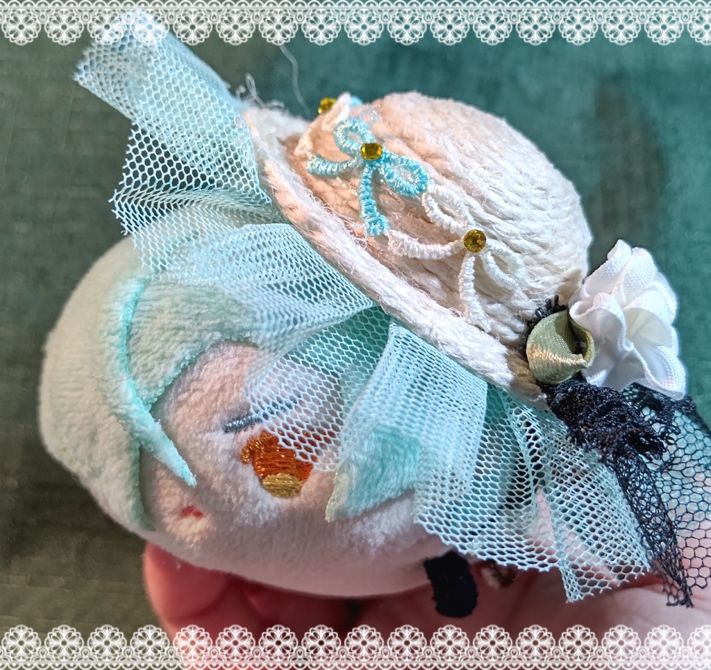 【受注生産品】ストローハット風ミニチュア帽子