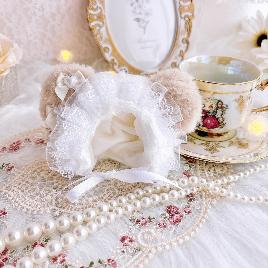 くま耳フード|10~14cmぬい用