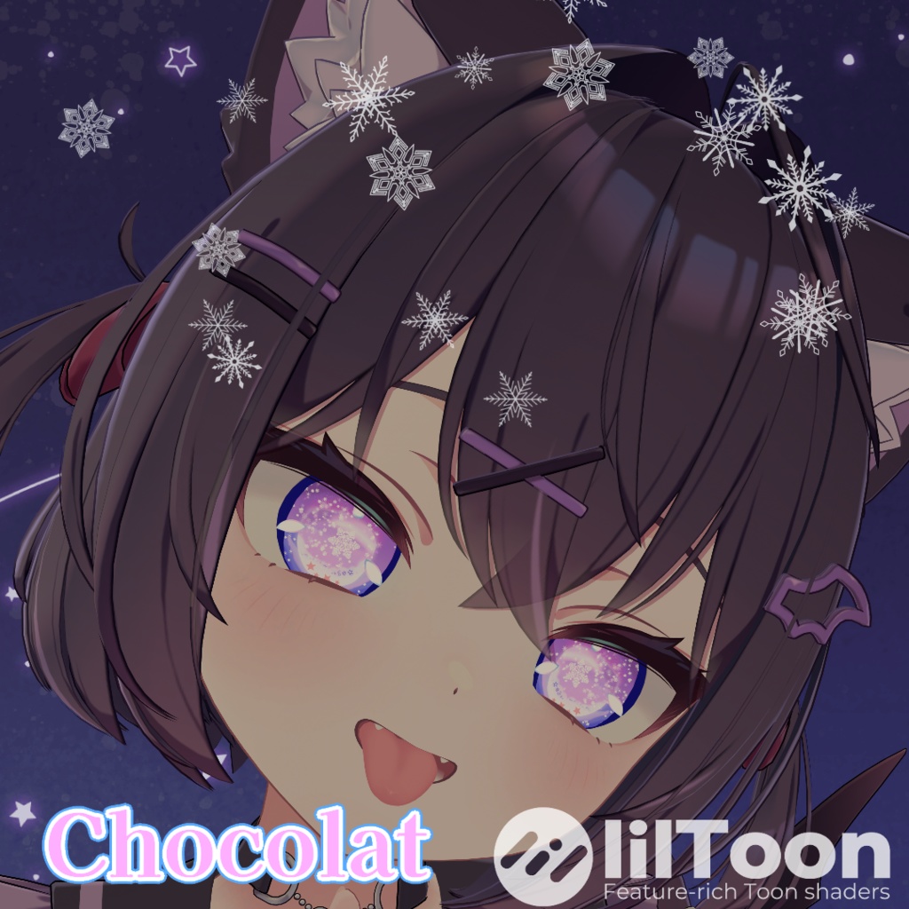 【25アバター対応】星雪の導-EstrelaNeve- ”EyeTexture"【6patern+SnowFallAnimation♪】