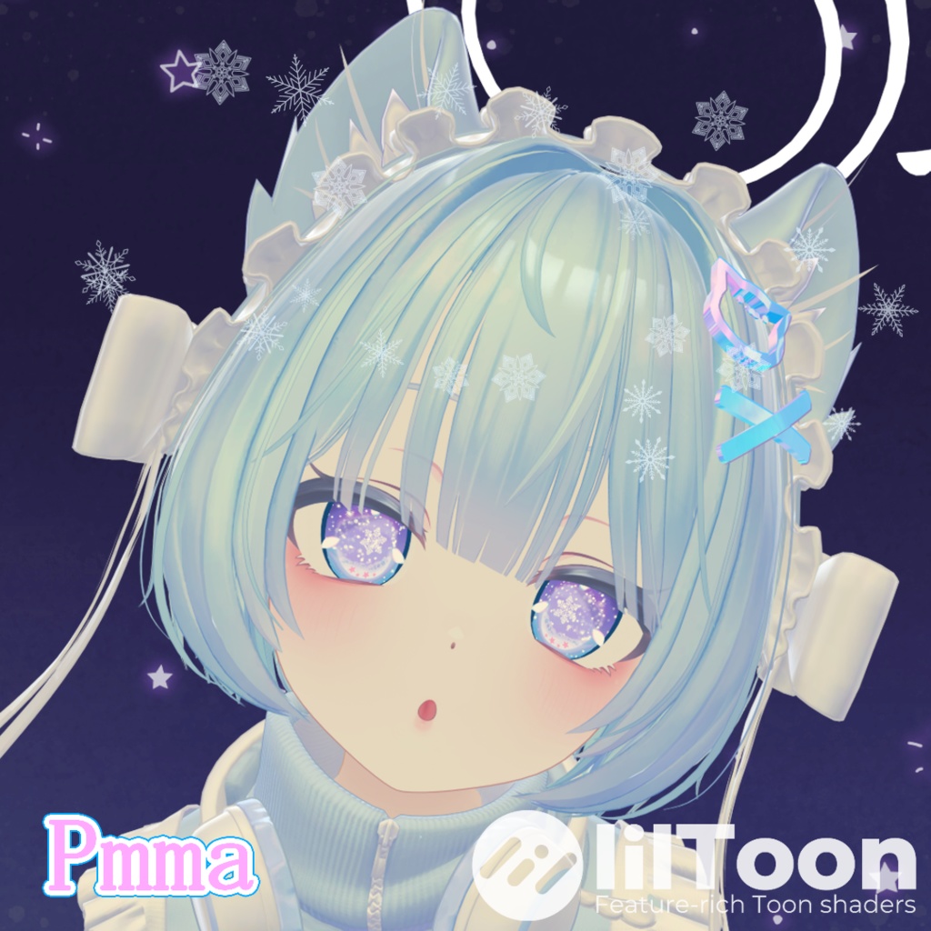 【25アバター対応】星雪の導-EstrelaNeve- ”EyeTexture"【6patern+SnowFallAnimation♪】