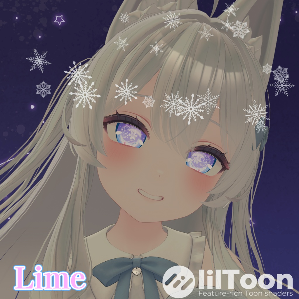 【25アバター対応】星雪の導-EstrelaNeve- ”EyeTexture"【6patern+SnowFallAnimation♪】