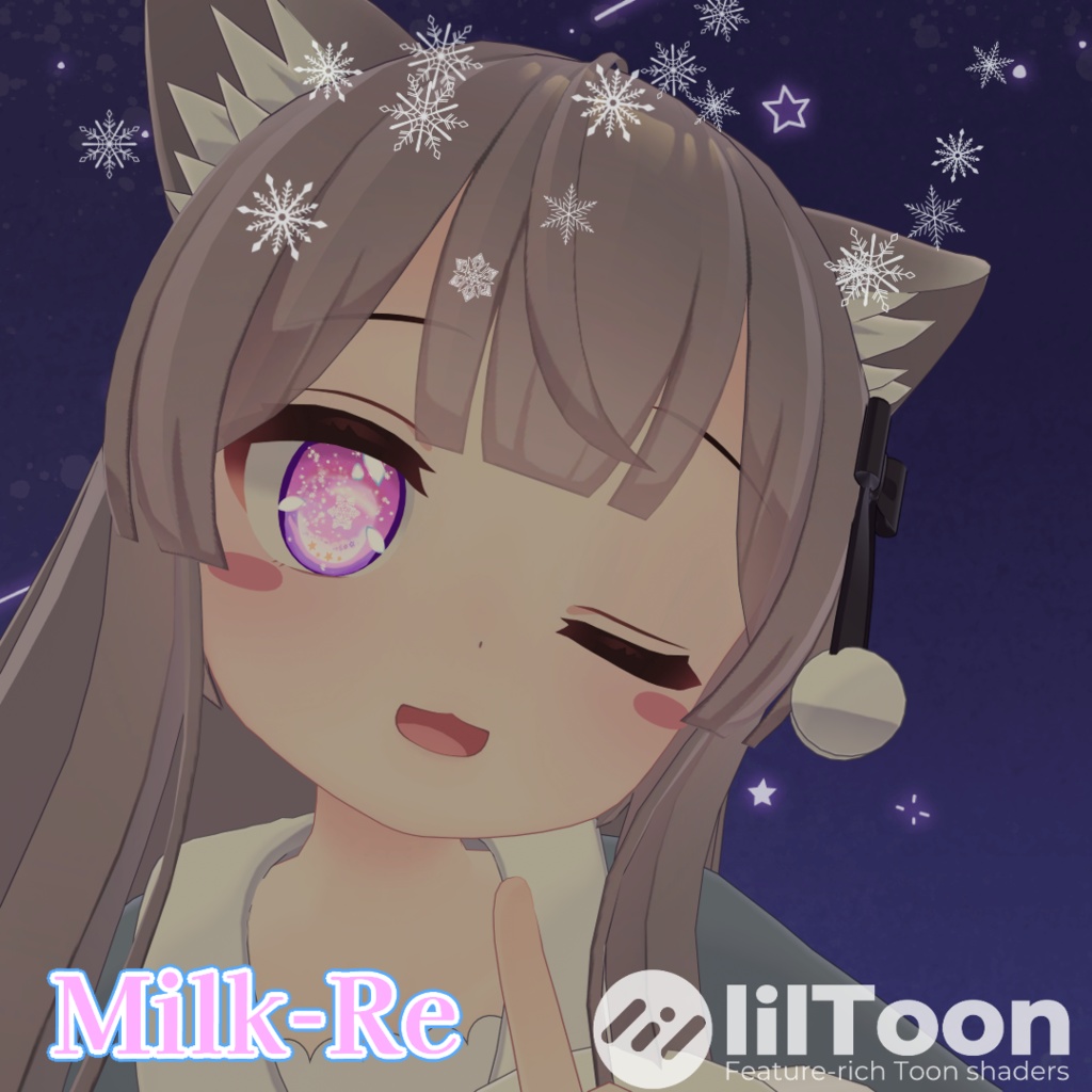 【25アバター対応】星雪の導-EstrelaNeve- ”EyeTexture"【6patern+SnowFallAnimation♪】