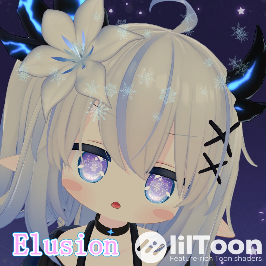 【25アバター対応】星雪の導-EstrelaNeve- ”EyeTexture"【6patern+SnowFallAnimation♪】