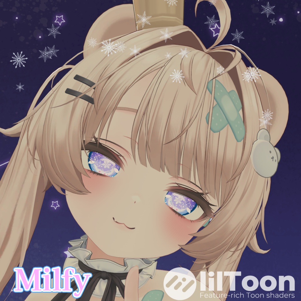 【25アバター対応】星雪の導-EstrelaNeve- ”EyeTexture"【6patern+SnowFallAnimation♪】