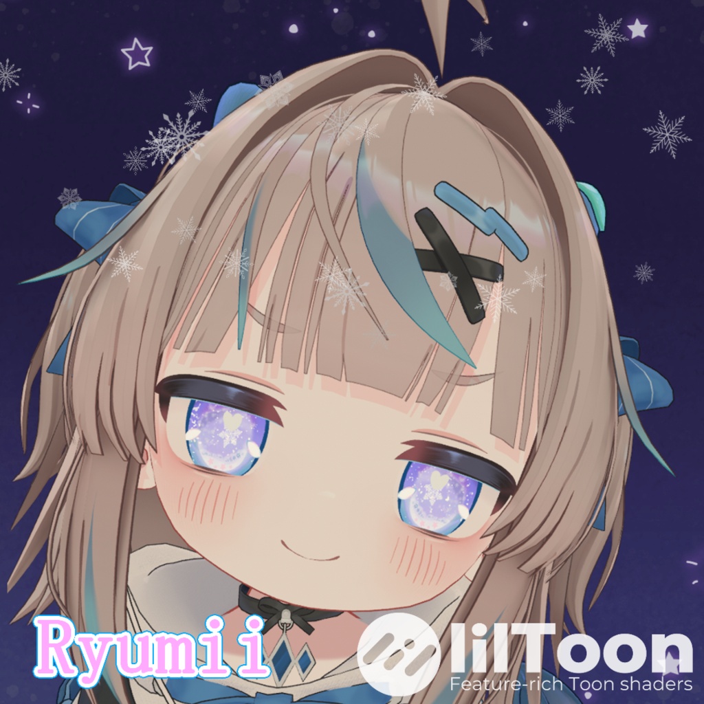 【33アバター対応】星雪の導-EstrelaNeve- ”EyeTexture"【6patern+SnowFallAnimation♪】