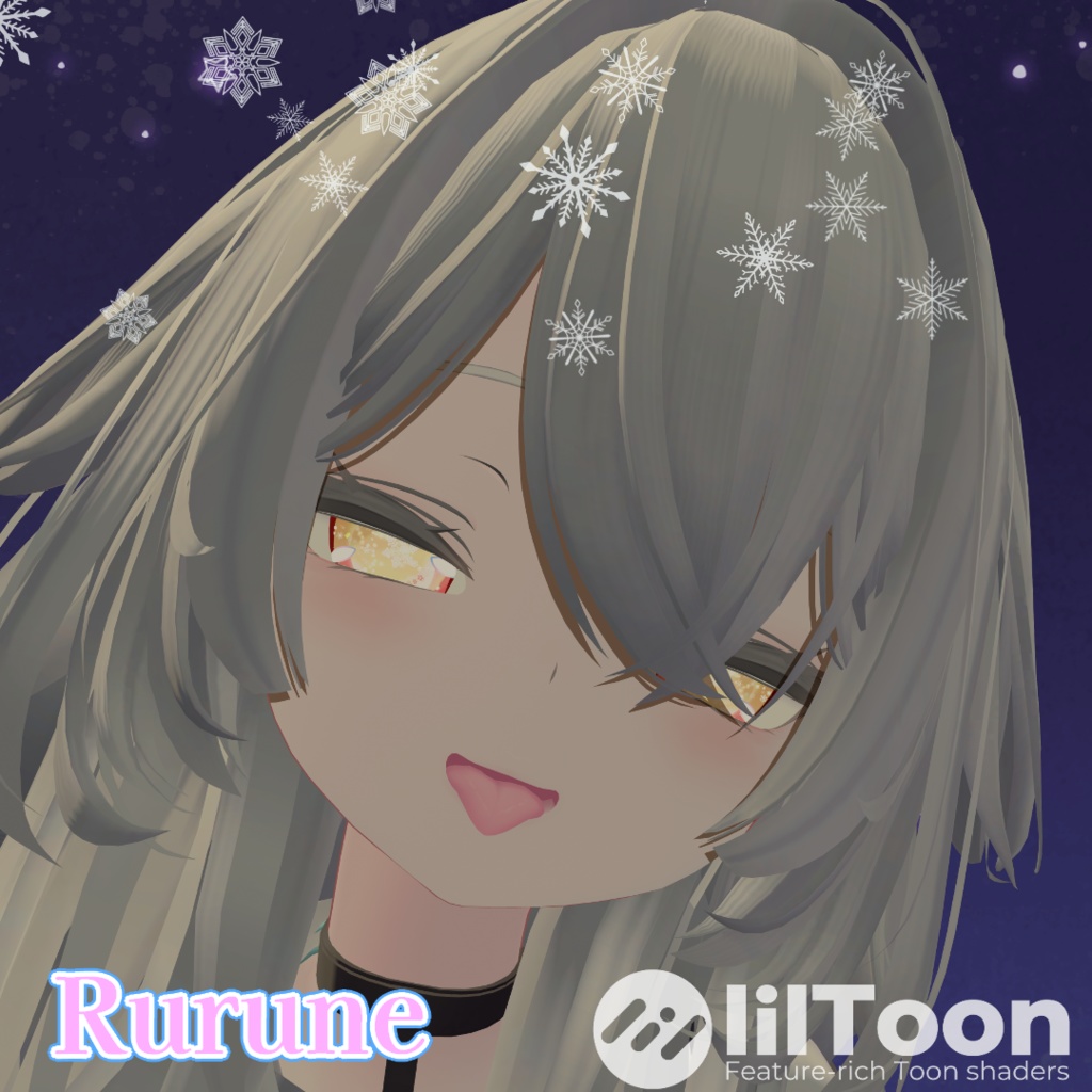 【25アバター対応】星雪の導-EstrelaNeve- ”EyeTexture"【6patern+SnowFallAnimation♪】