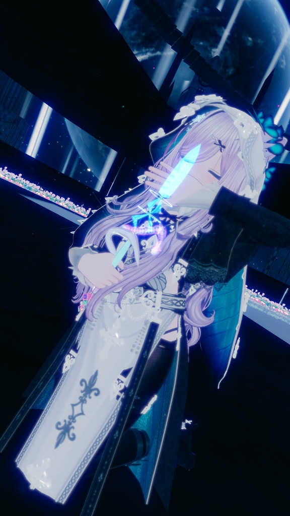 【VRChat想定武器/MA対応】Le ciel -Neige-【魔法の短剣&パーティクル魔法ギミック/Particle System】【エクまじっくぷらすつーっ!(エク専用プレハブ)付き】