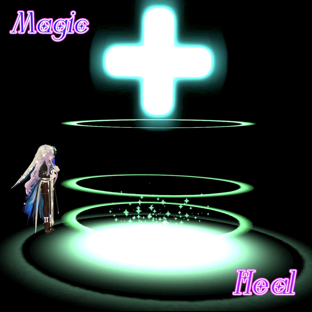 【VRChat想定武器/MA対応】Le ciel -Neige-【魔法の短剣&パーティクル魔法ギミック/Particle System】【エクまじっくぷらすつーっ!(エク専用プレハブ)付き】