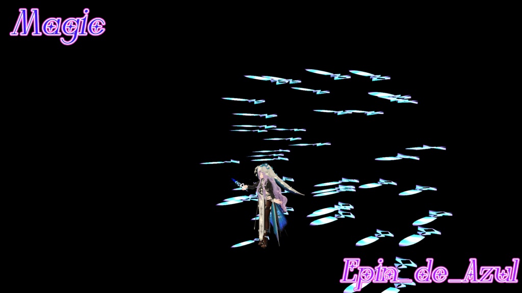 【VRChat想定武器/MA対応】Le ciel -Neige-【魔法の短剣&パーティクル魔法ギミック/Particle System】【エクまじっくぷらすつーっ!(エク専用プレハブ)付き】