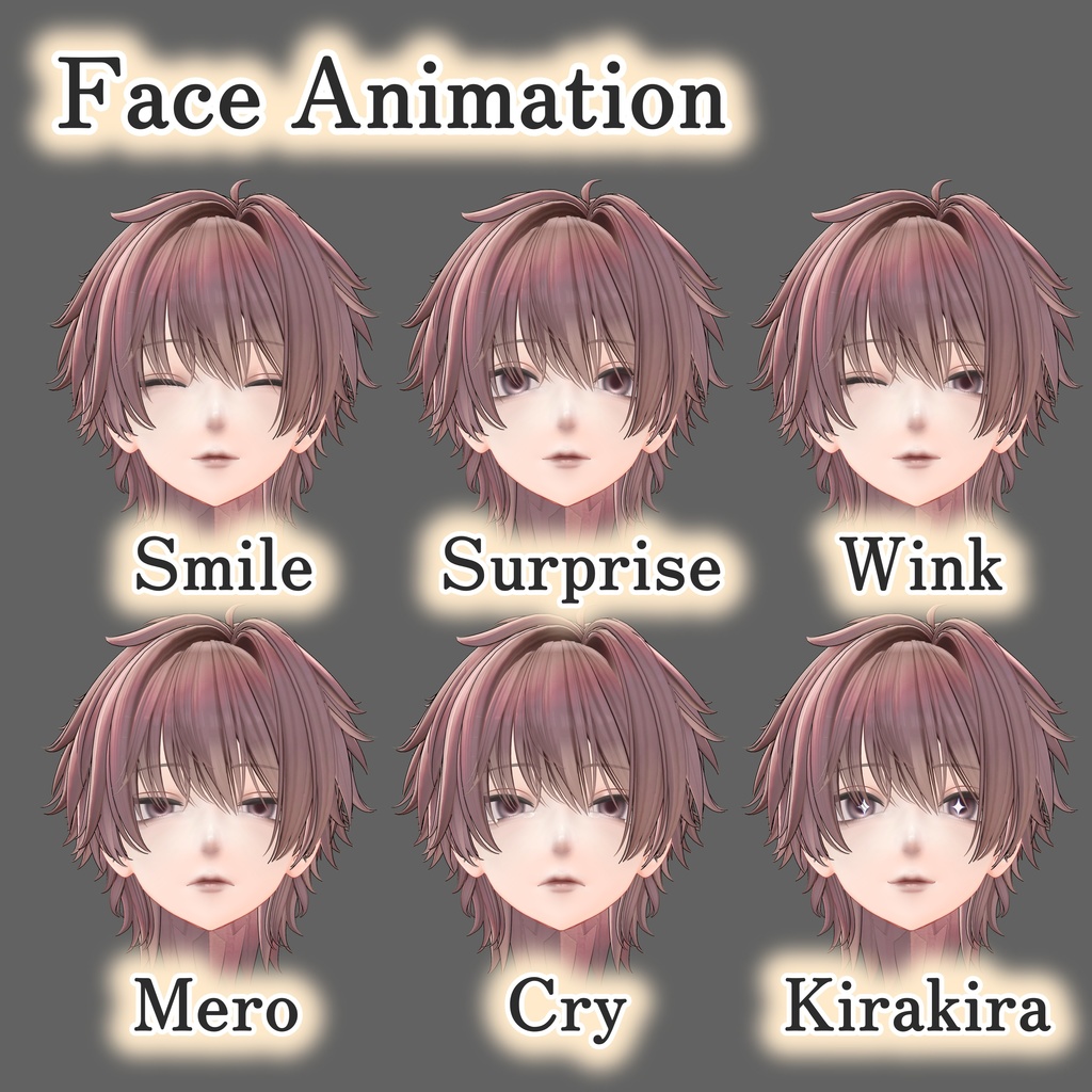 【🎉発売記念セール中🎉】イケ男化 彼方 Face Blend Shape & Face Animation