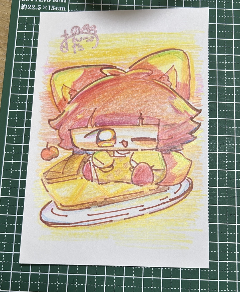ポストカード色鉛筆原画【アップルパイ】