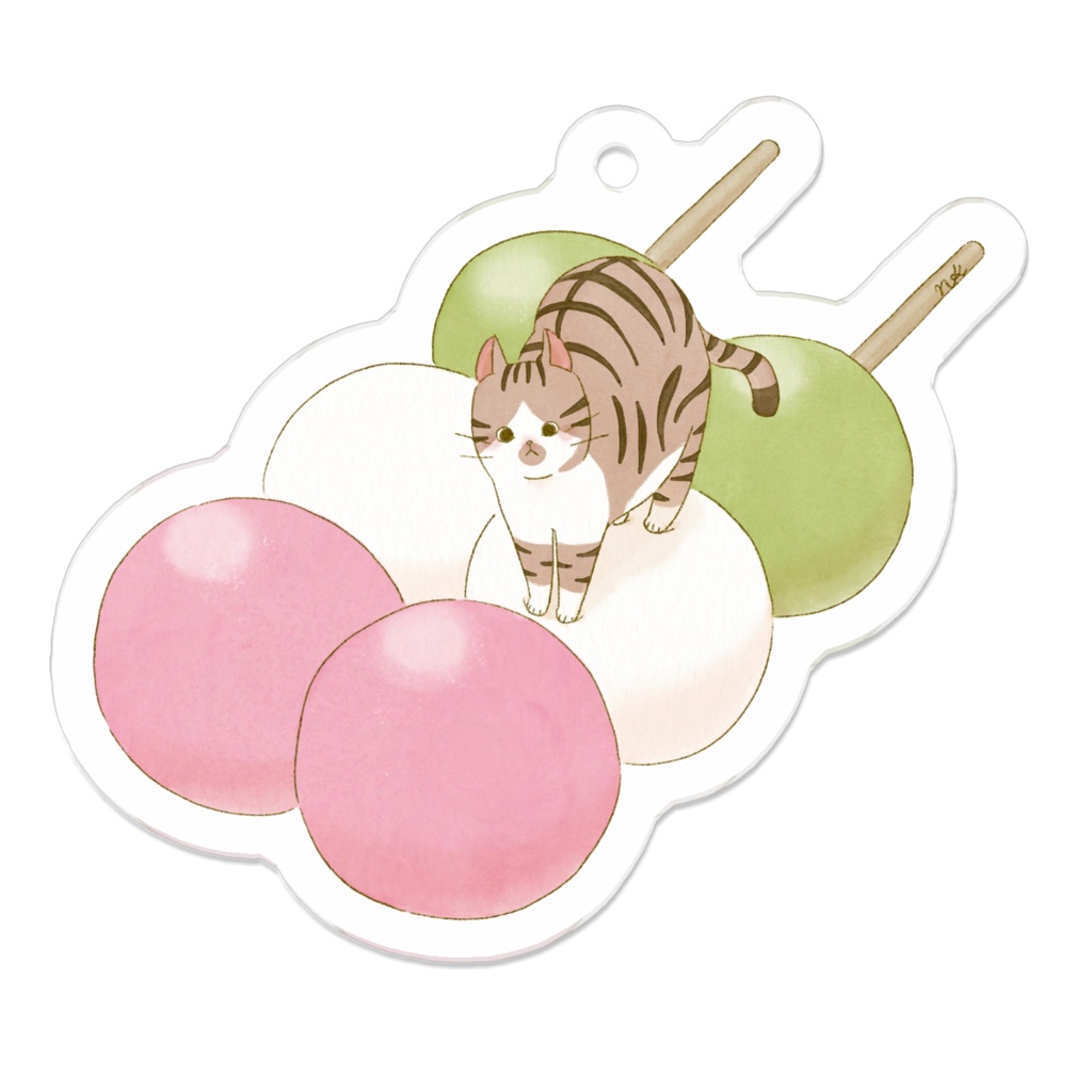 猫とおだんご　アクリルキーホルダー