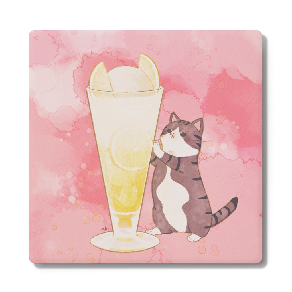 猫とレモンクリームソーダ　コースター