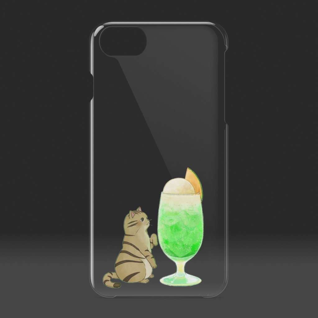 猫とメロンクリームソーダ クリアiPhoneケース