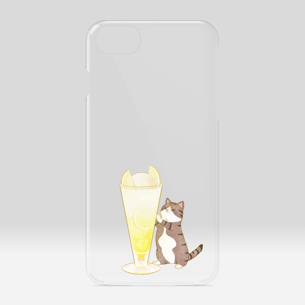 猫とレモンクリームソーダ クリアiPhoneケース