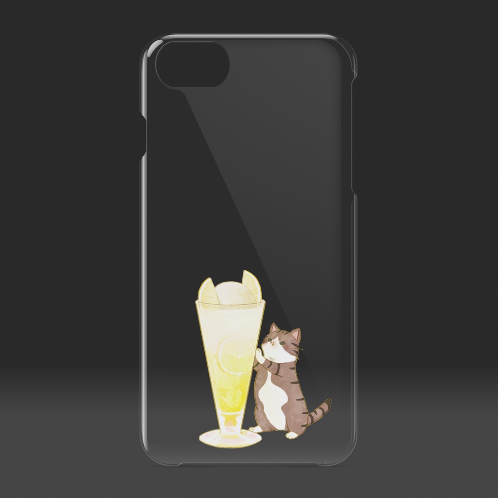 猫とレモンクリームソーダ クリアiPhoneケース