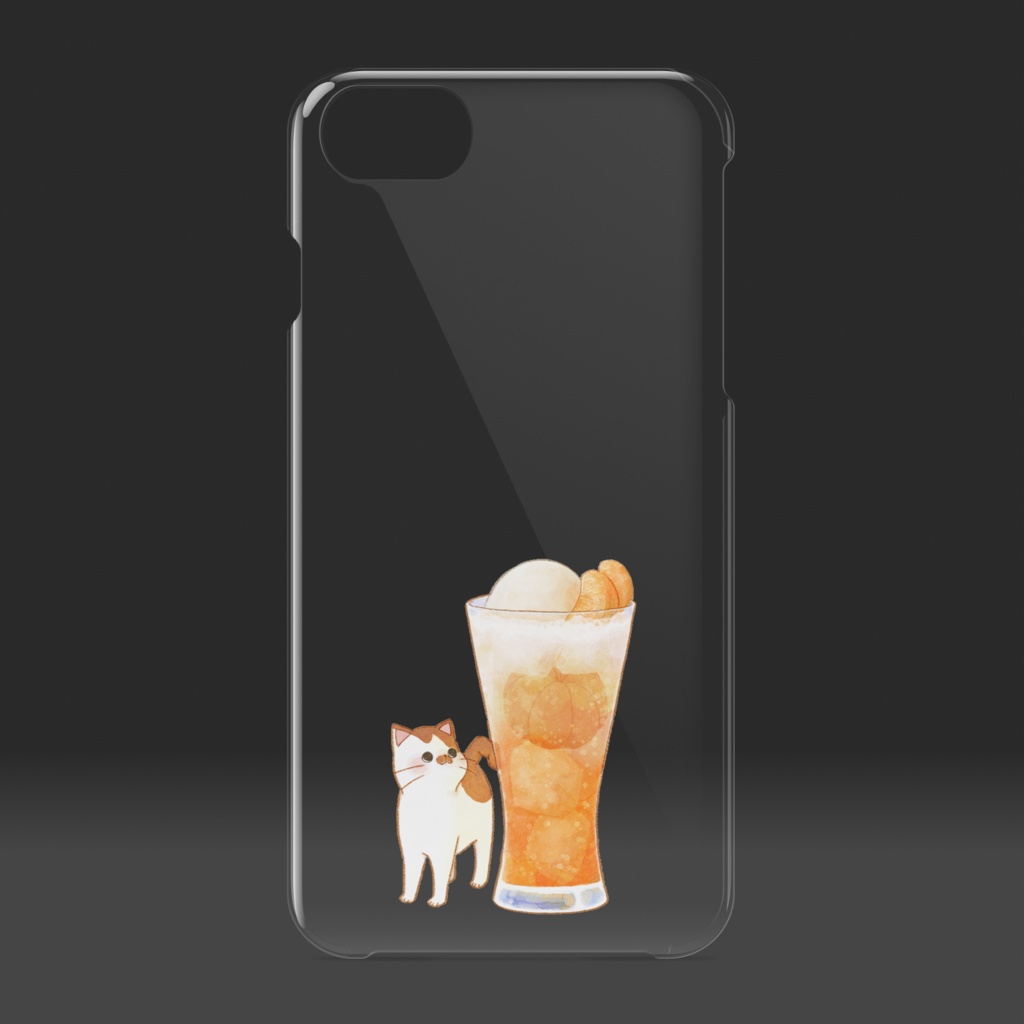 猫とみかんクリームソーダ クリアiPhoneケース