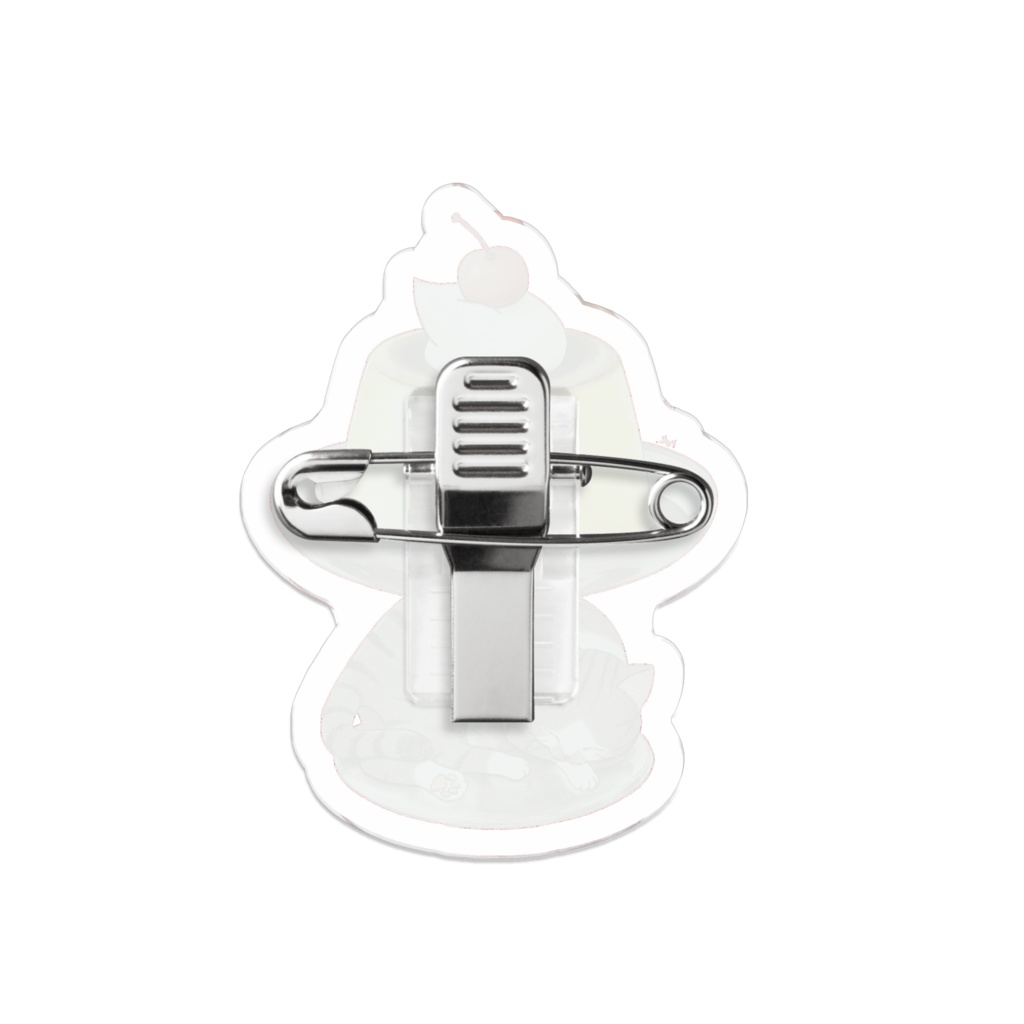 猫とプリン アクリルバッジ