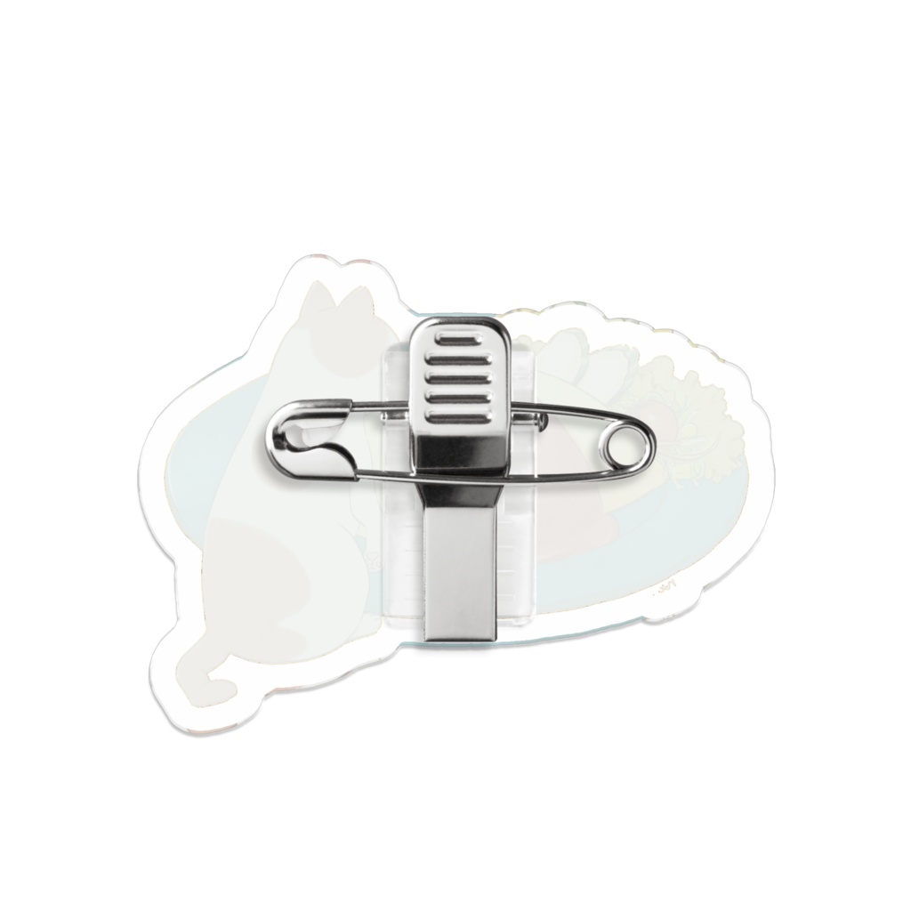 猫とオムライス アクリルバッジ