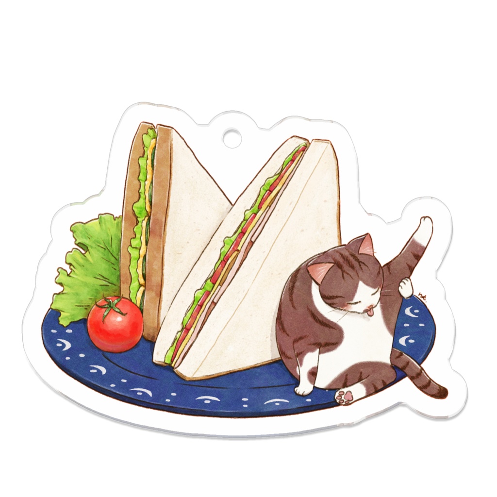 猫とサンドウィッチ アクリルキーホルダー