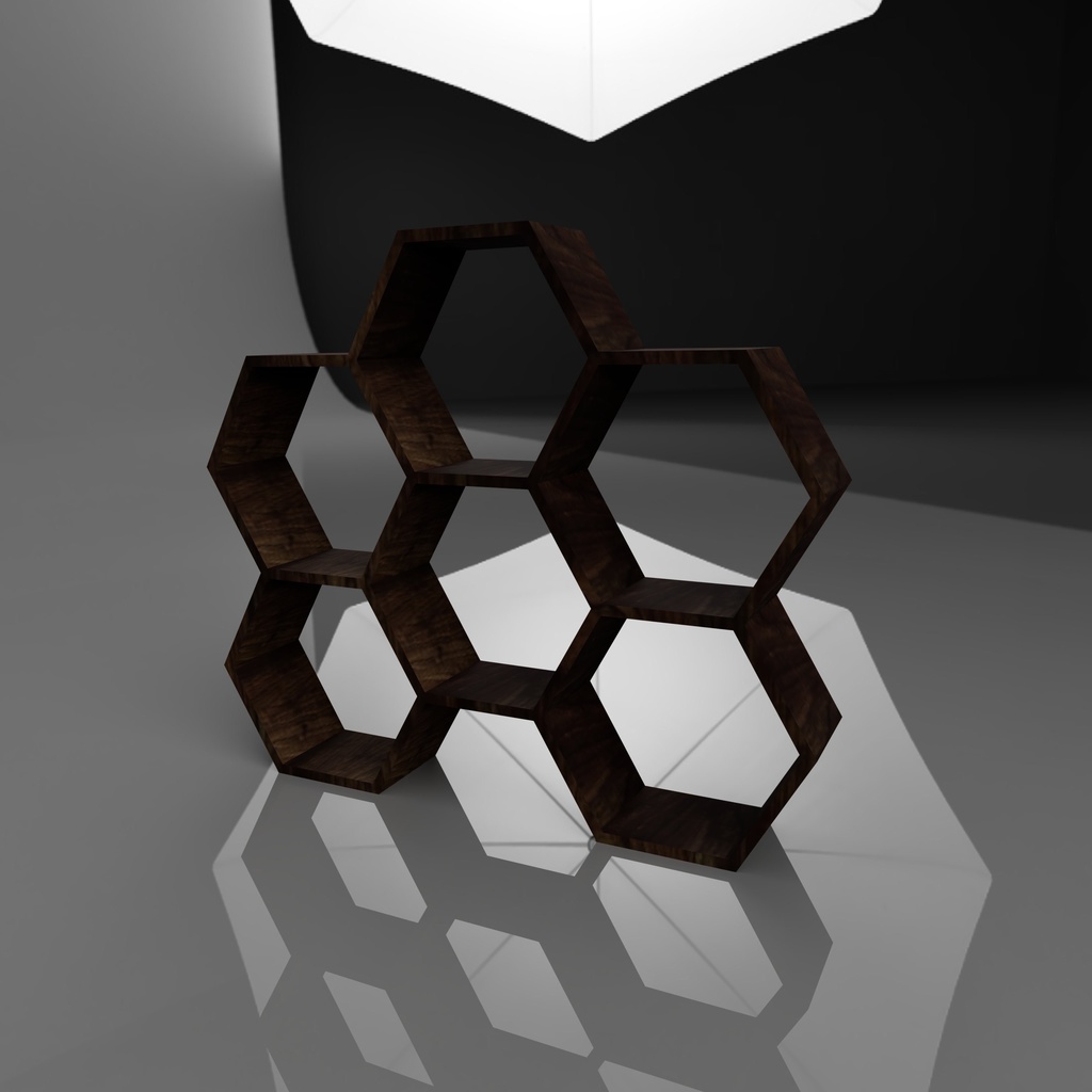 【3Dモデル】ハチの巣ブックシェルフ