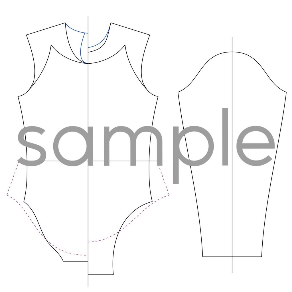 女子新体操レオタード型紙
