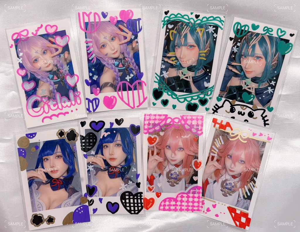 【八重神子】手描きらくがき入りチェキ風カード
