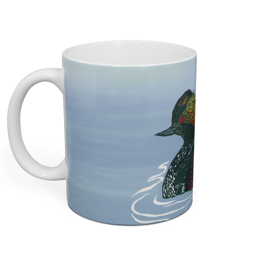 ハジロカイツブリのマグカップ