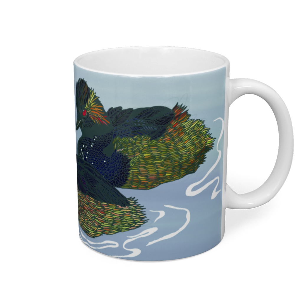 ハジロカイツブリのマグカップ