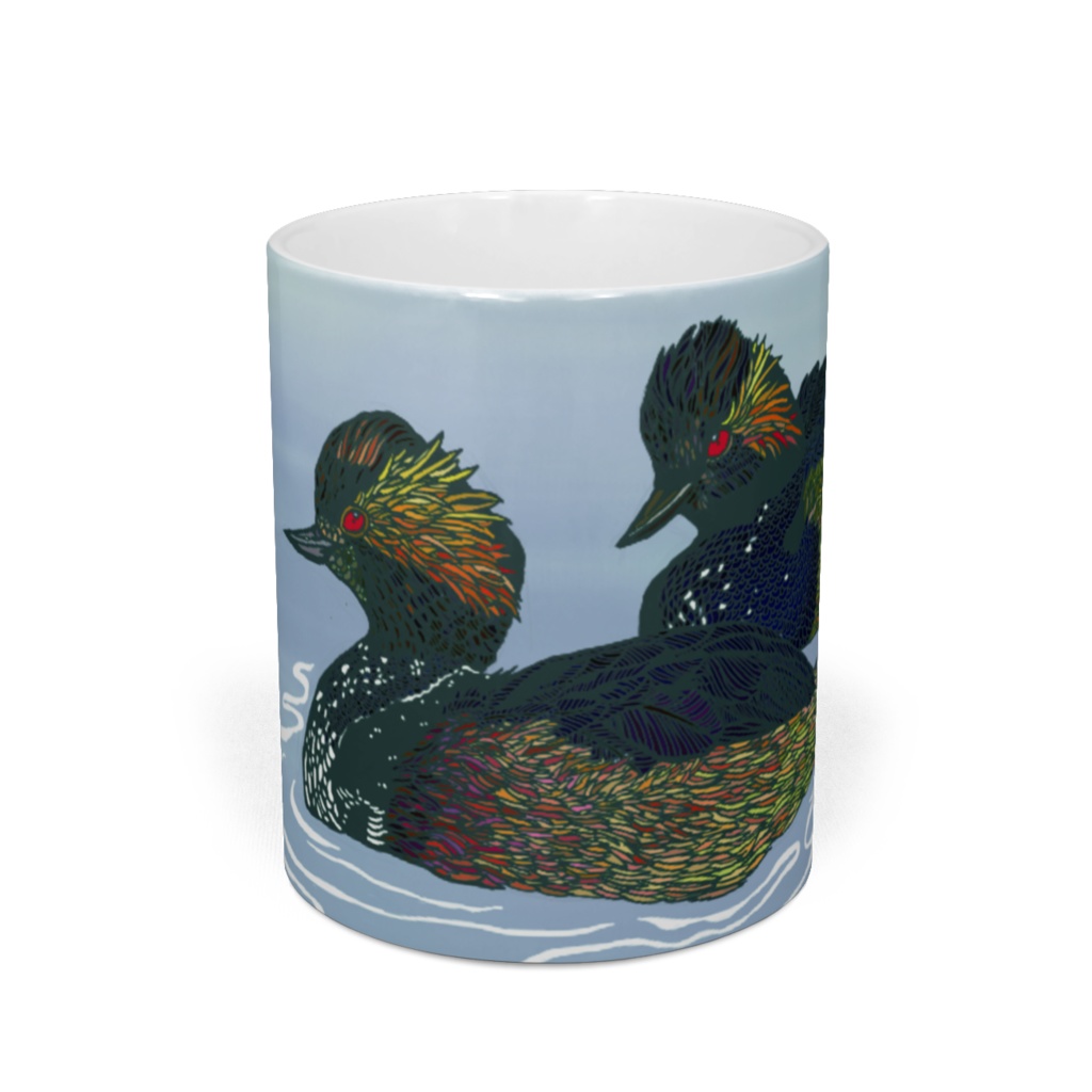 ハジロカイツブリのマグカップ