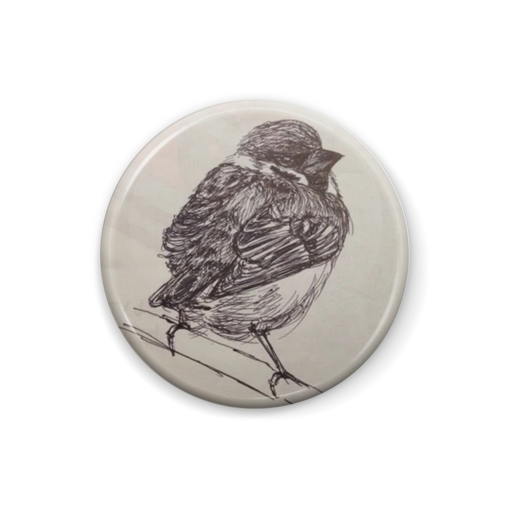 スズメ缶バッジ