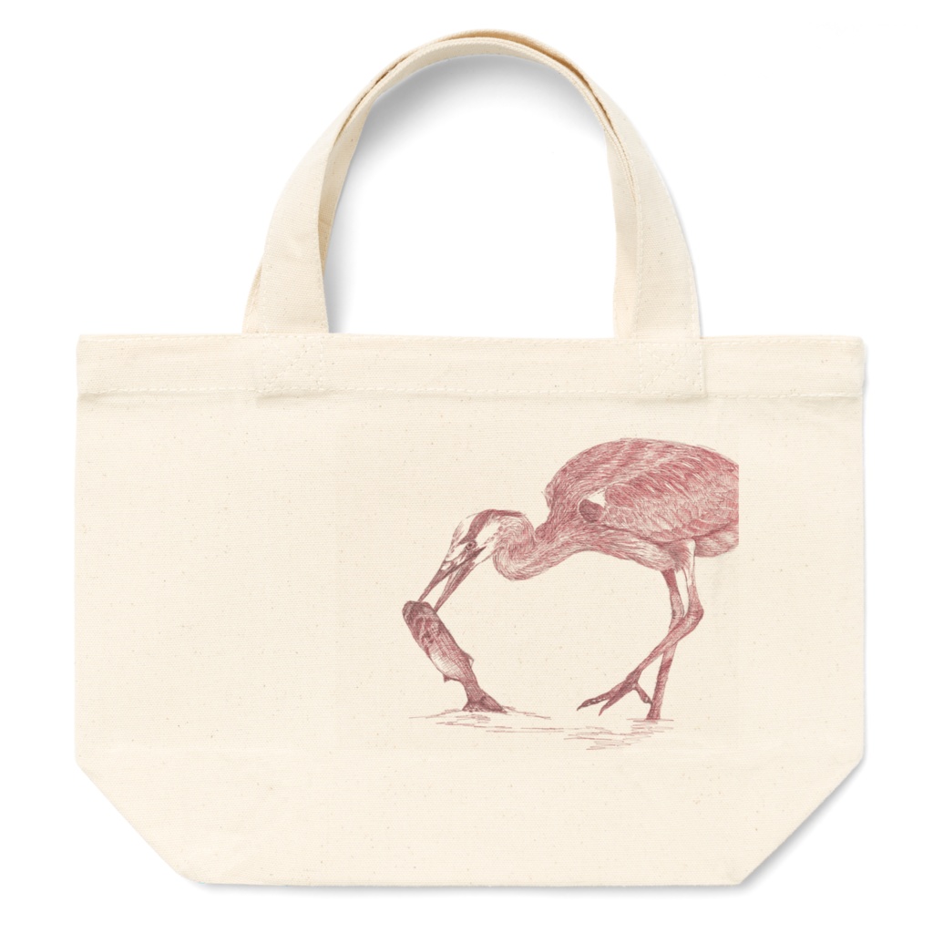 アオサギが魚を捕るトートバッグ