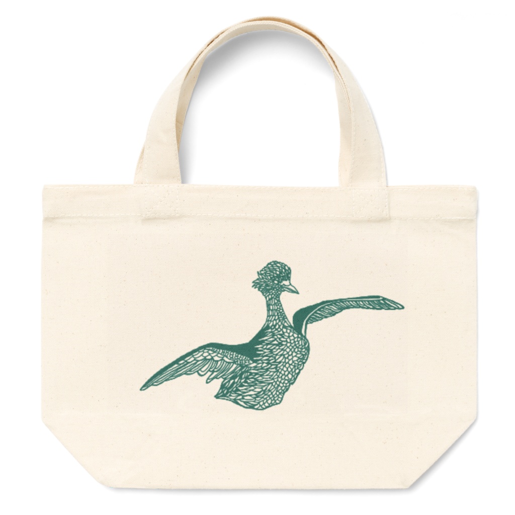 羽ばたくミミカイツブリのトートバッグ