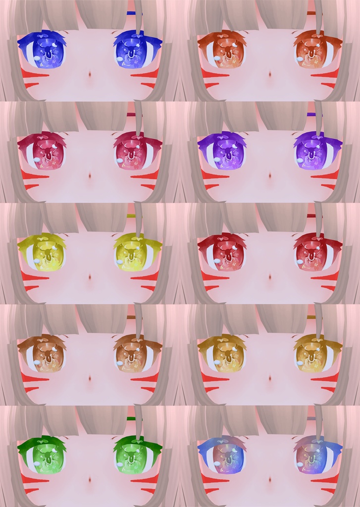 瞳用テクスチャ素材 Blossom eyes + Red Face Paint