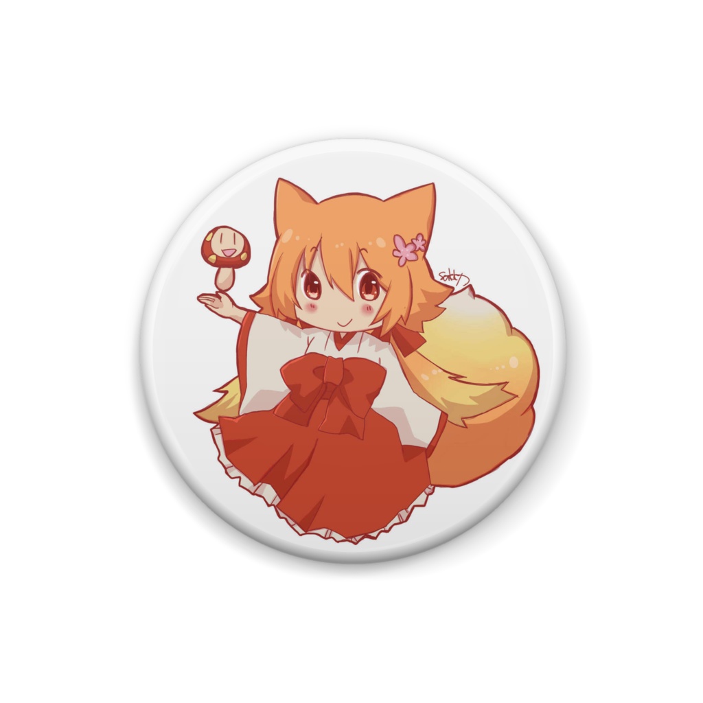 きつねみこ缶バッチ