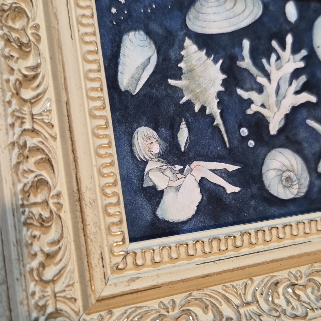 額装原画「白亜のしじま」