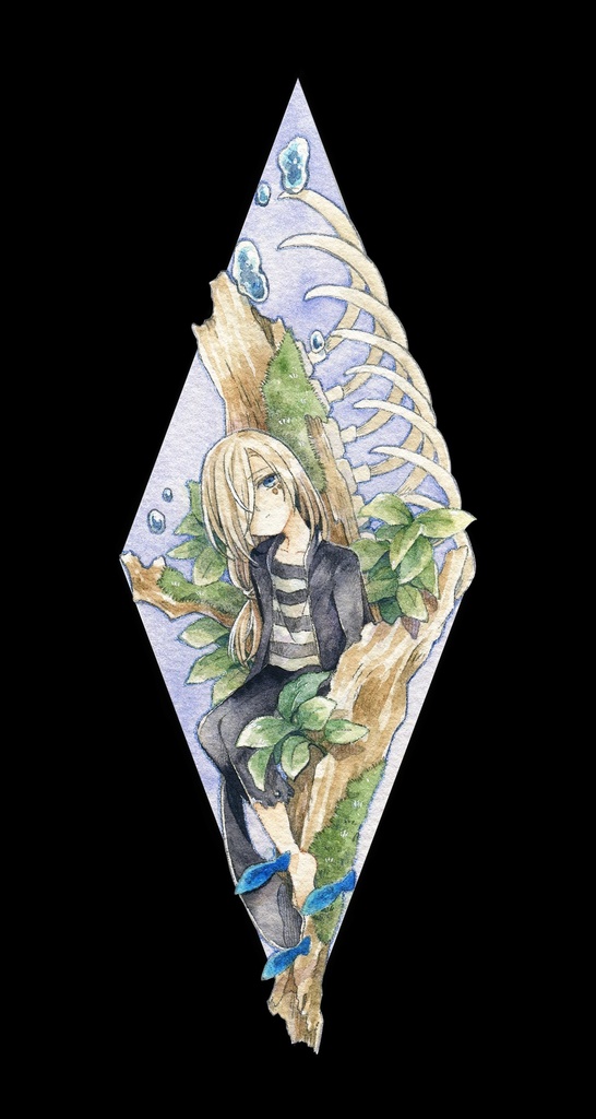 額装原画「真夜中のアクアリウム」