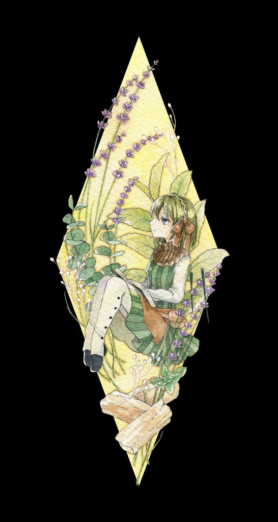 額装原画「昼下りのハーバリウム」