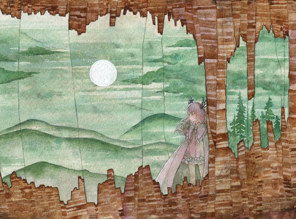 額装原画「遺構を辿る」