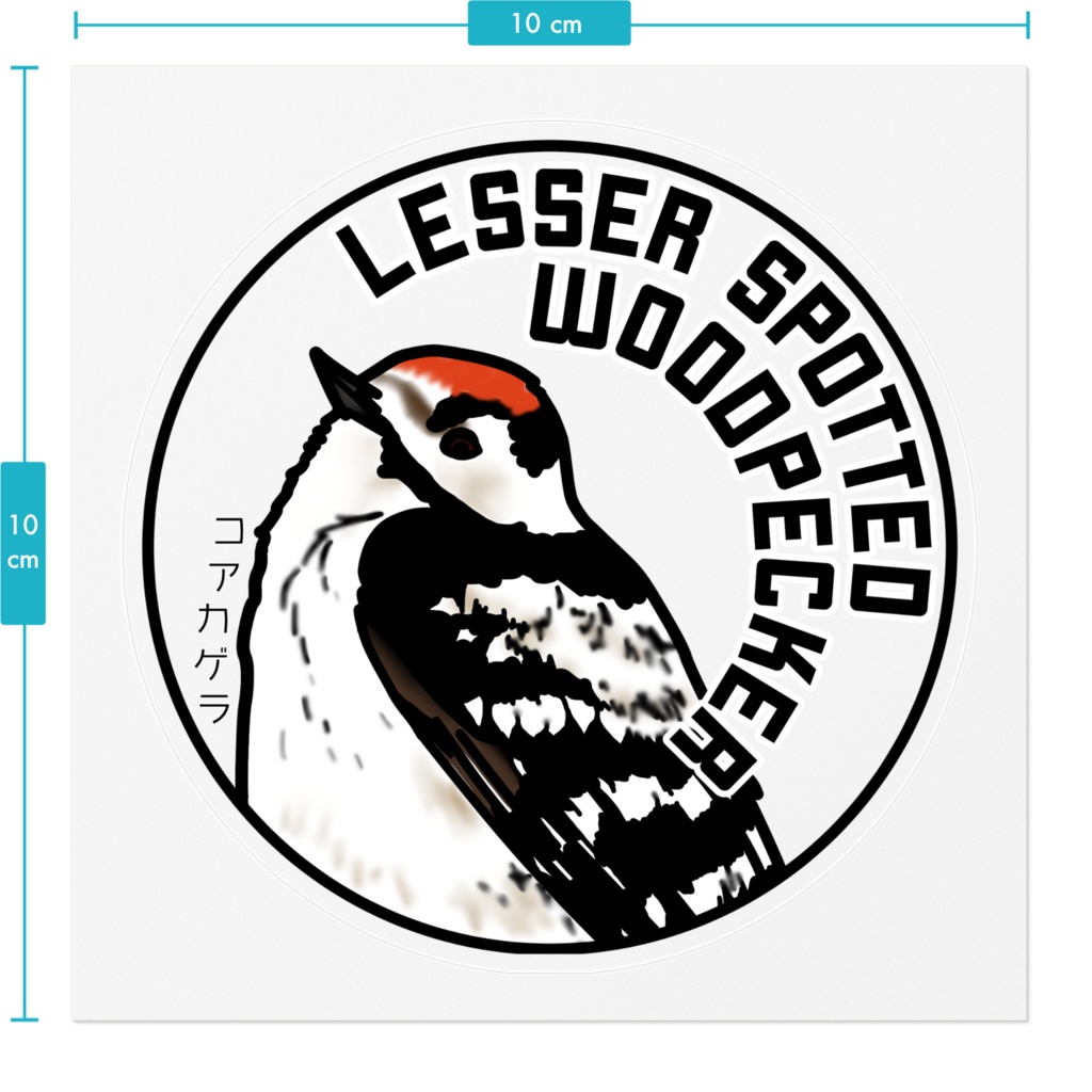 コアカゲラのステッカー(背景透明)